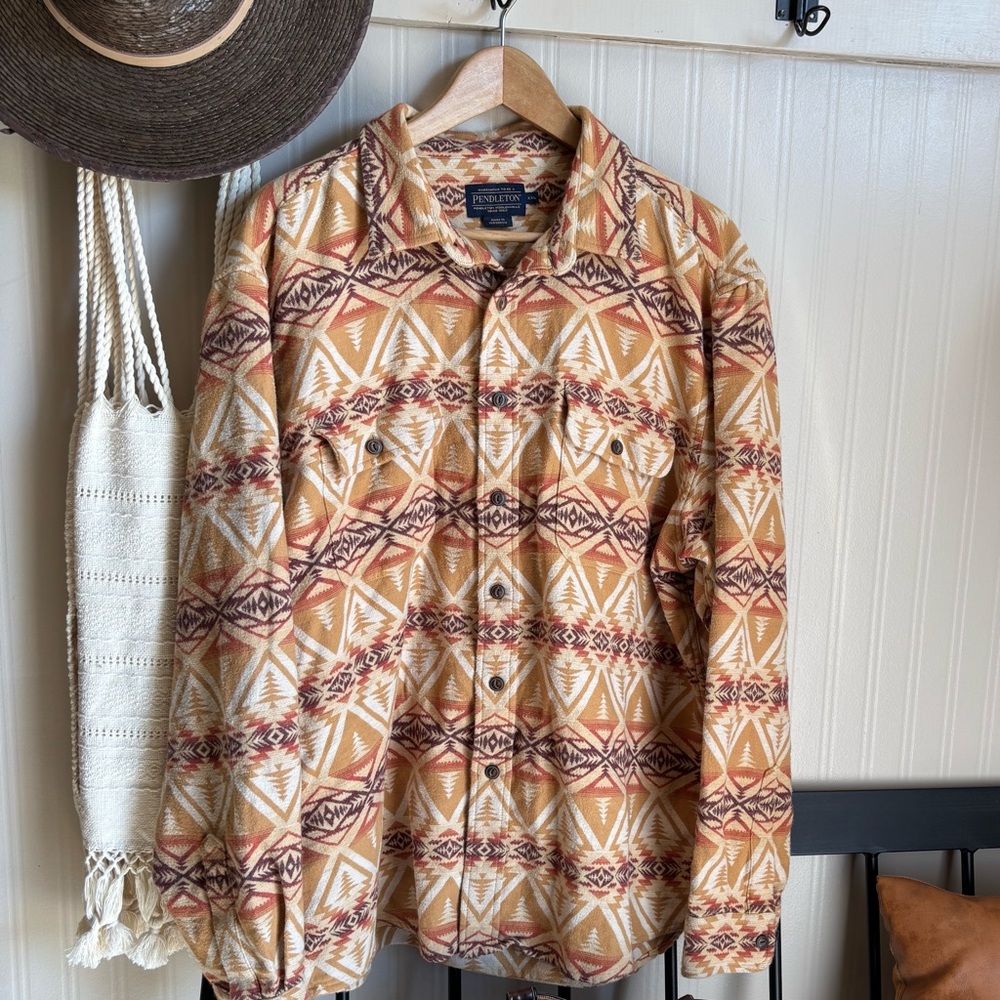 Pendleton Men’s Lightweight Doublesoft Beach Shack Shirt Western Aztec XXL